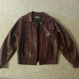 Saks Fifth Avenue Brown Leather Jacket